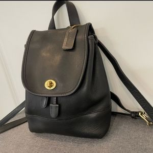 VINTAGE Coach Black Leather Backpack